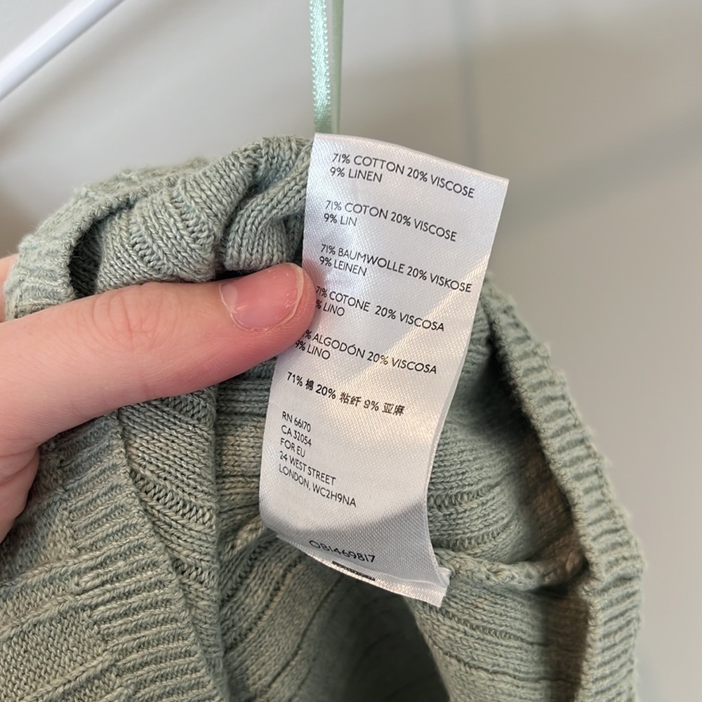 Free People Beach Green One Shoulder Cotton and Linen Sweater Tank Size Small - Picture 5 of 6